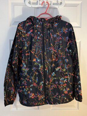 Columbia Women's Side Hill Printed Packable Windbreaker, Black Print, Size S